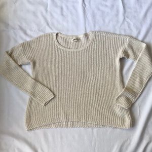 Hollister Cream and Gold Sweater